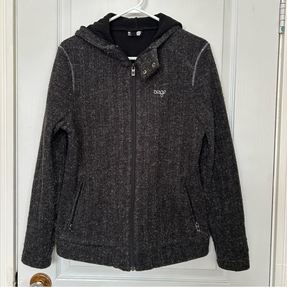 Orage Jackets & Blazers - Orage Women's Outerwear Heather Black Gray Full Zip Up Fleece Knit Jacket Medium